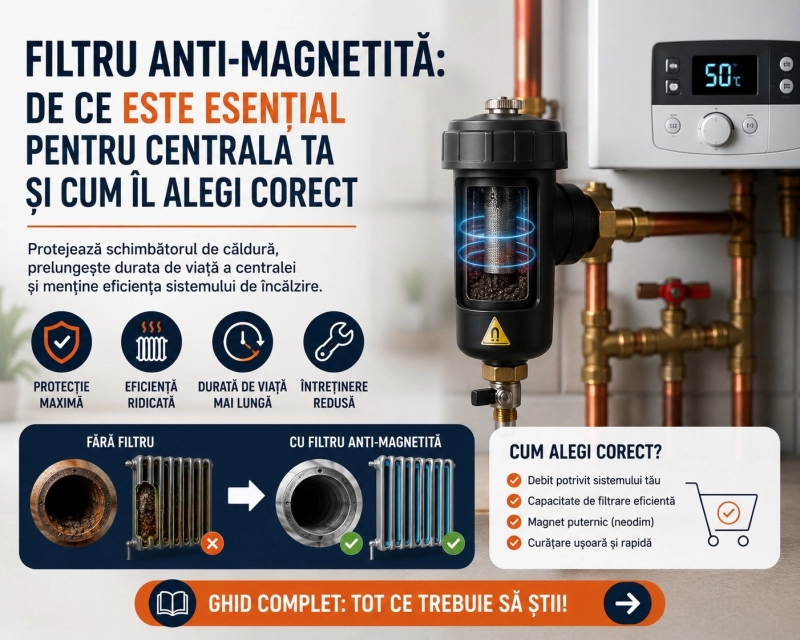 Filtru anti-magnetită: De ce este esențial pentru centrala ta și cum îl alegi corect